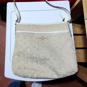 Cream Coach Crossbody Bag